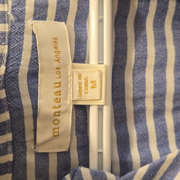 Monteau LA Blue/white striped sundress, EUC - Picture 2 of 2